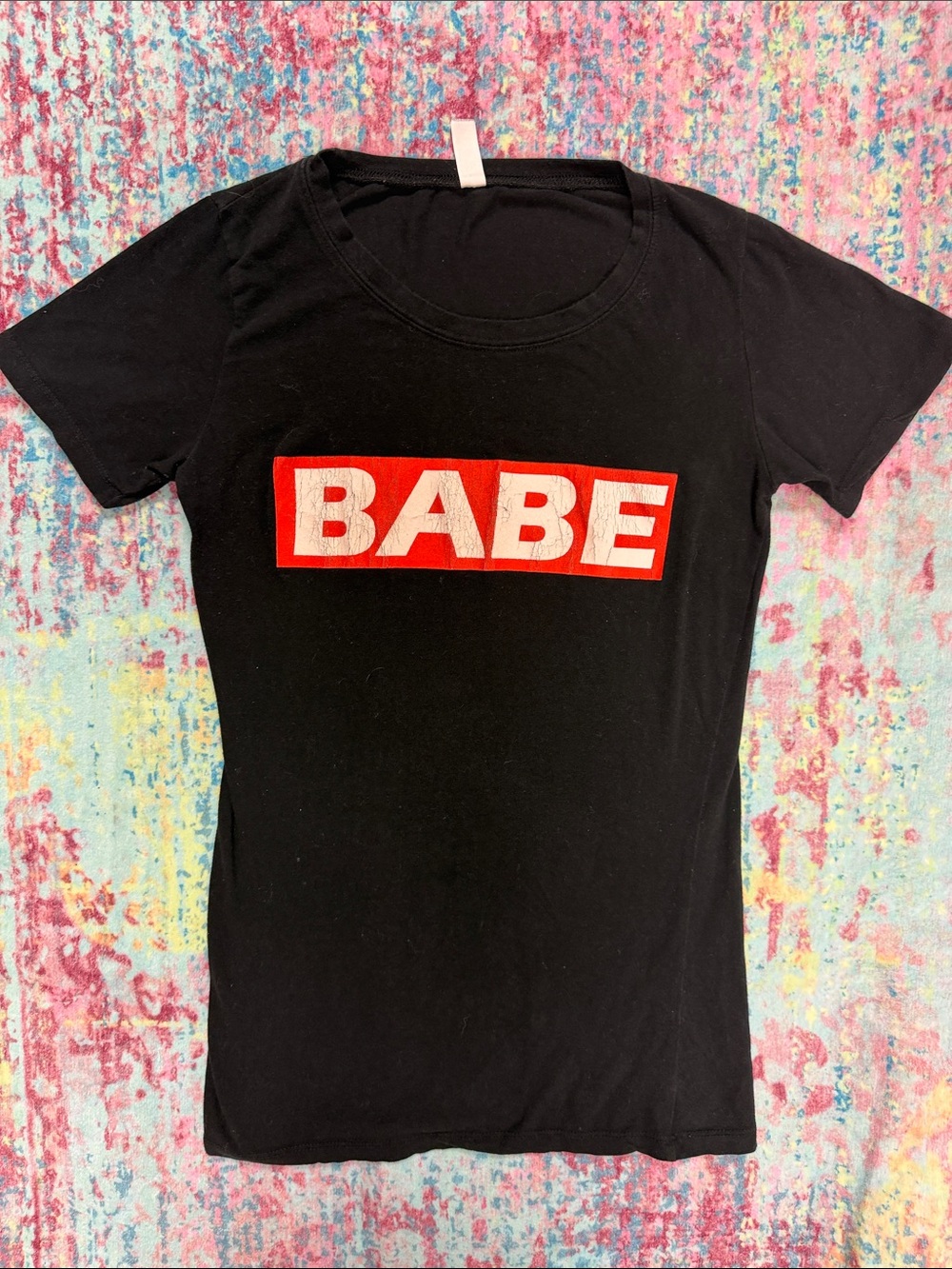 BABE Graphic Tee - Black with Red and White Logo